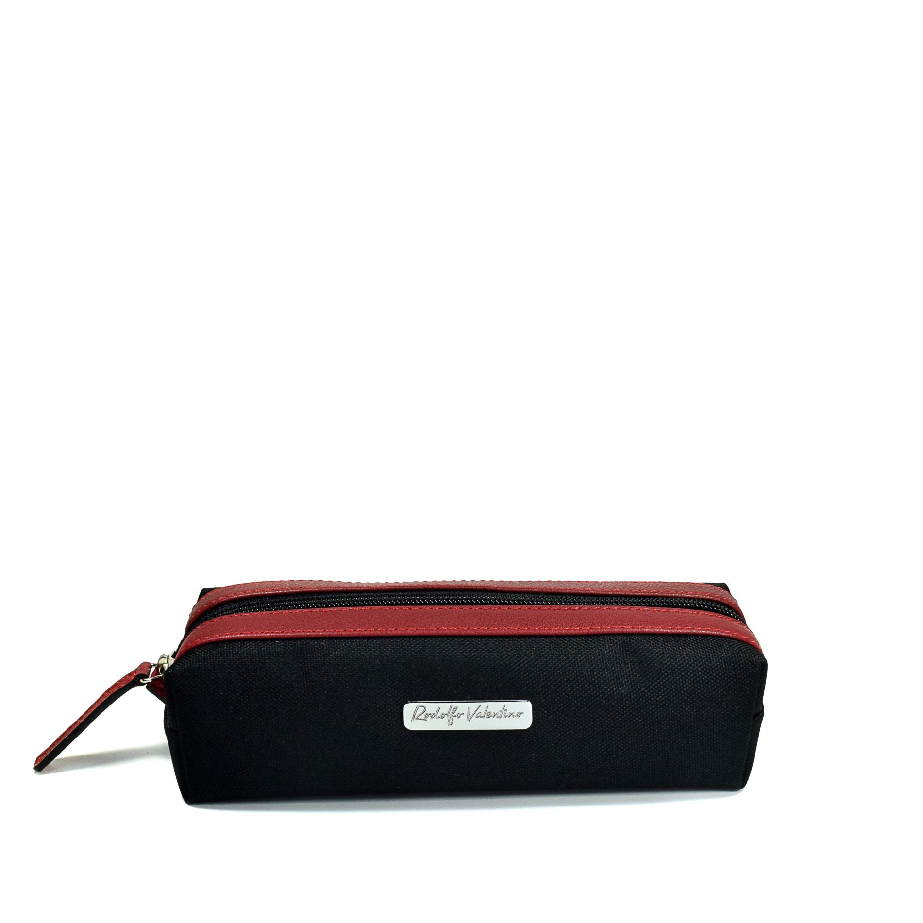 Cartuchera CH020 Lino Negro / Rojo Sienna - Imagen 2