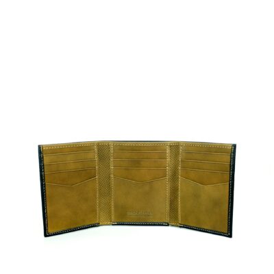 Alternative view of Billetera de caballero Trifold BC110A Flother Negro/Talco Marrón Claro