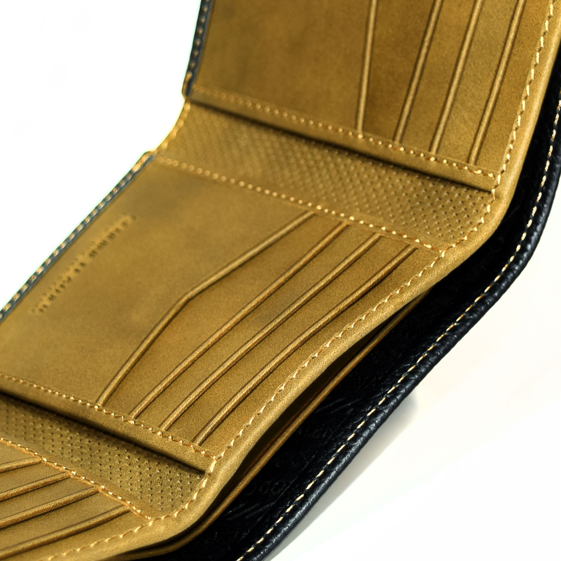 Billetera de caballero Trifold BC110A Flother Negro/Talco Marrón Claro - Imagen 3