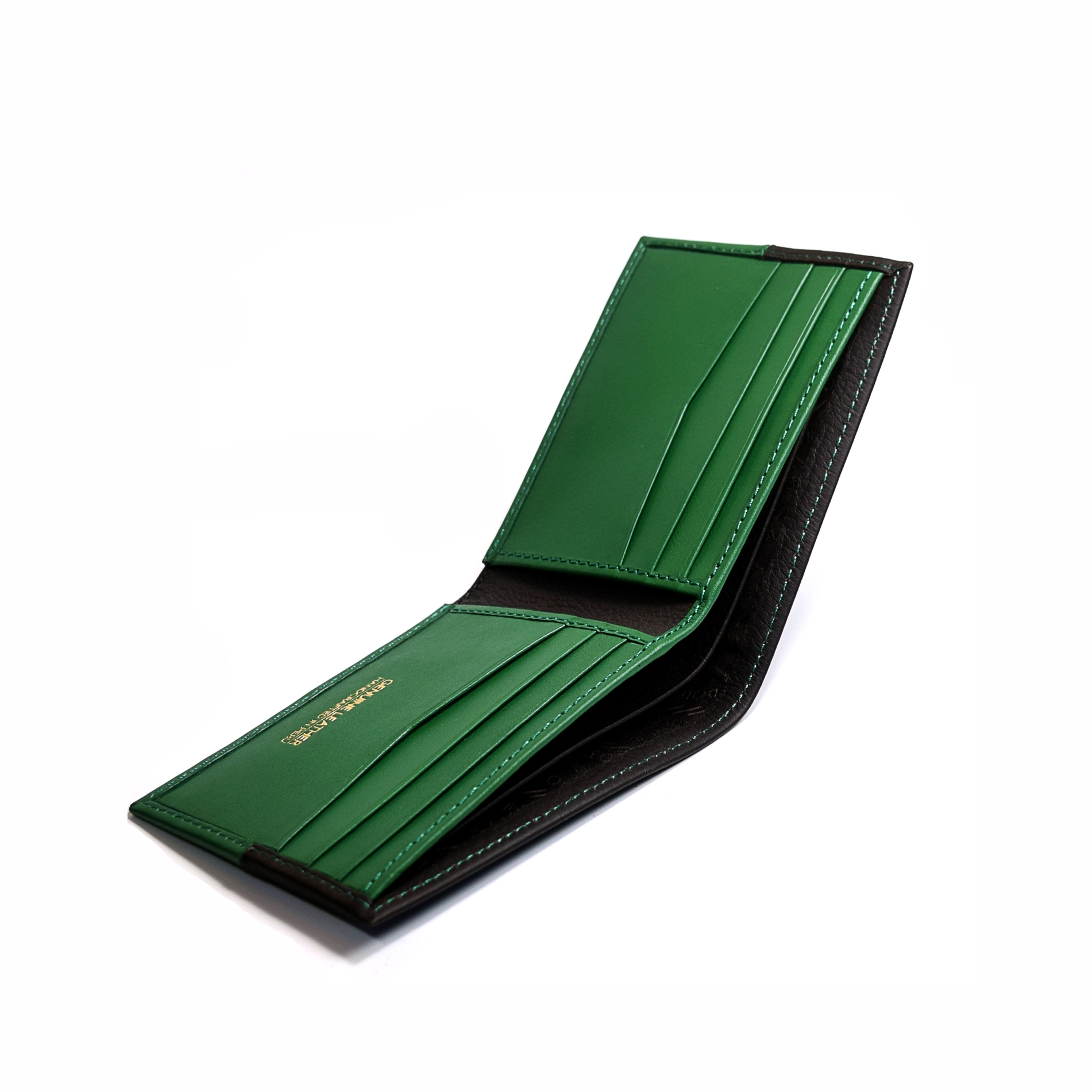 Billetera de caballero BIFOLD BC619 Moro Espuma/Verde - Imagen 3