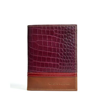 Portapasaporte PP002 Guinda Coco/Wax Caramelo/Richatto Rojo