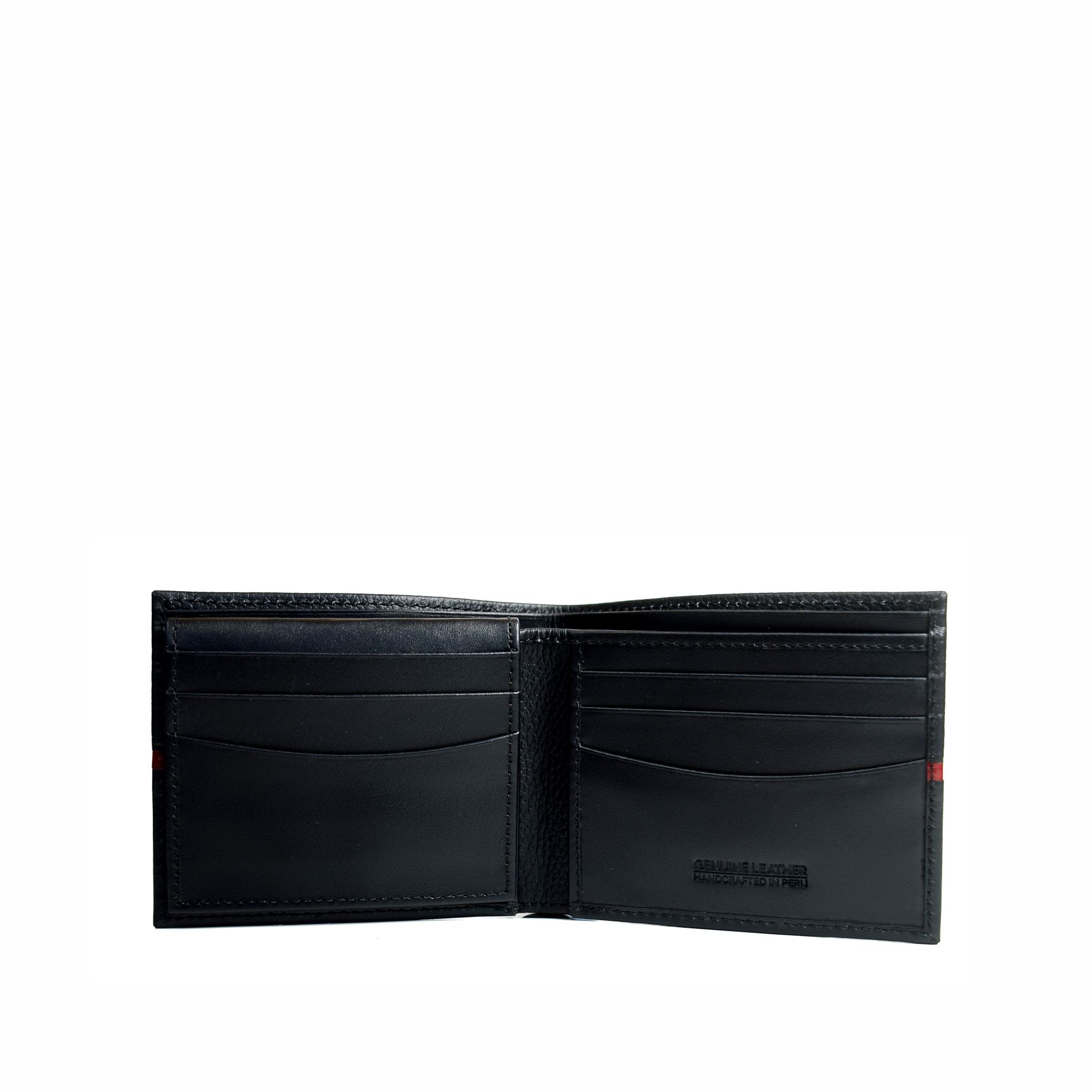 Billetera de caballero BC502 TRIFOLD Negro/Richatto Rojo - Imagen 3