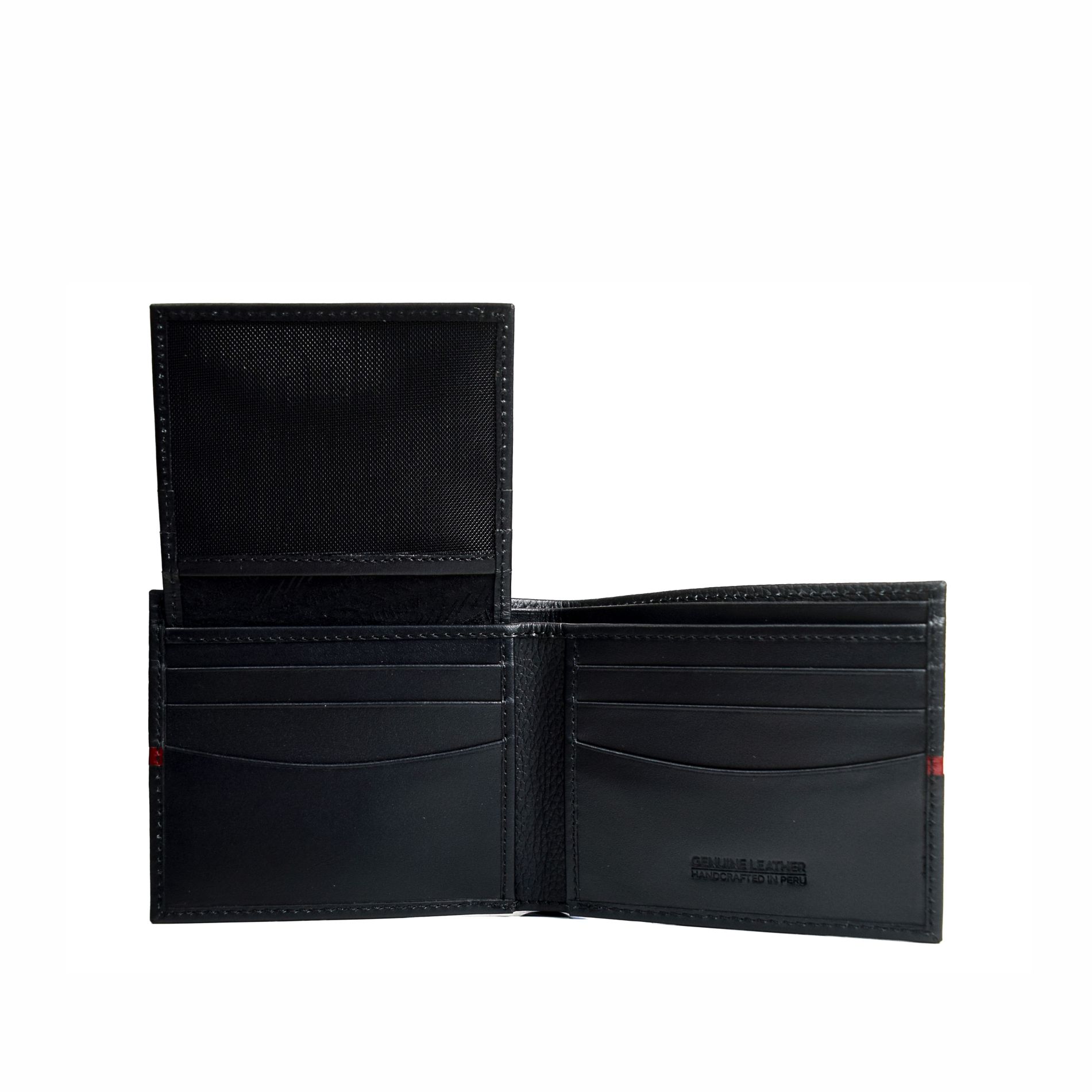 Billetera de caballero BC502 TRIFOLD Negro/Richatto Rojo - Imagen 2
