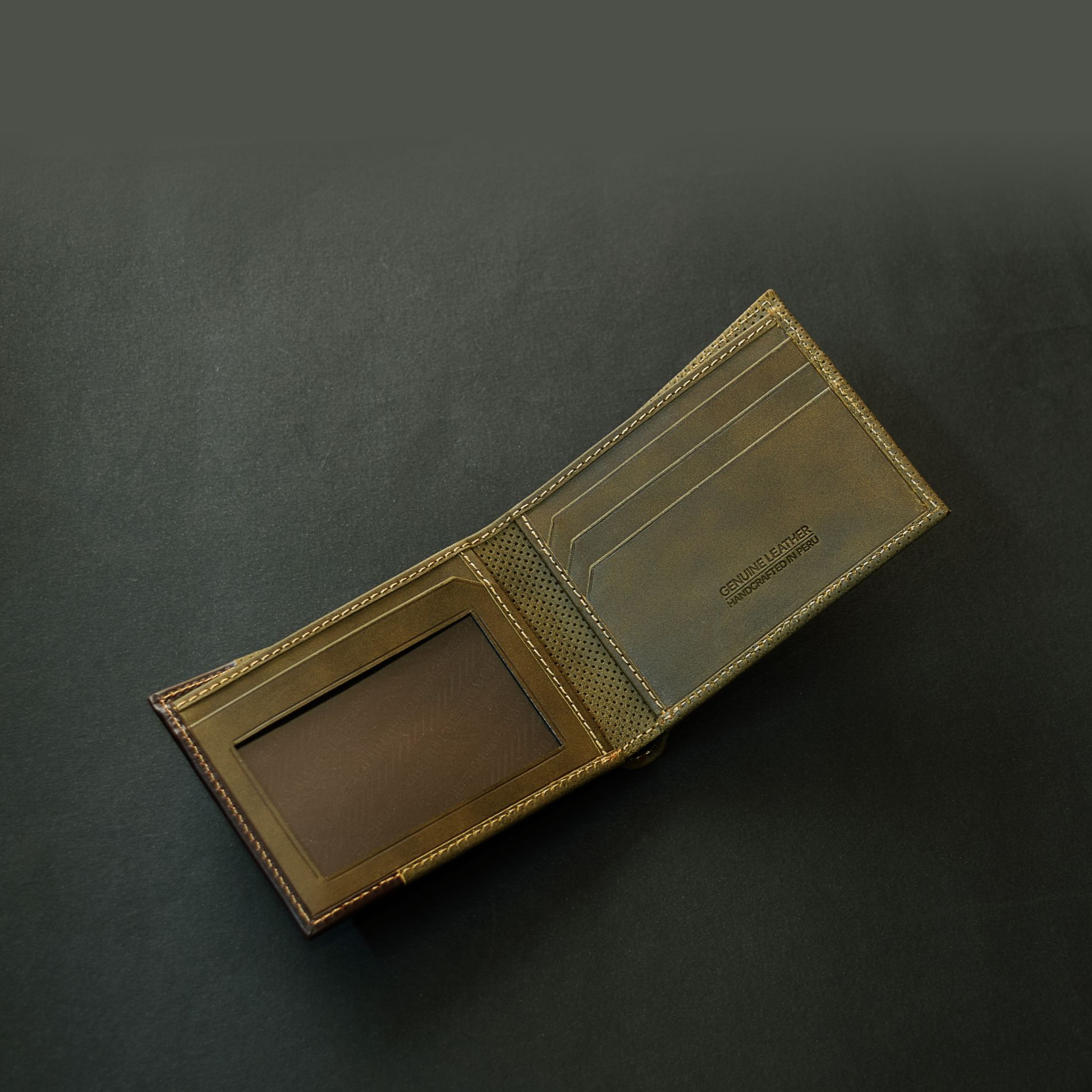 Billetera de caballero BIFOLD BC140 Talco Marrón Oscuro/Cobre - Imagen 2
